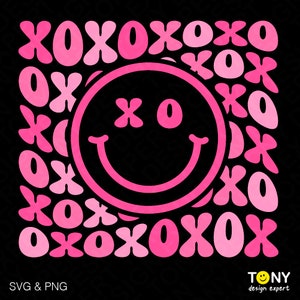 3 kleurenbundel Xoxo Svg Png, Valentine Vibes Svg, Sweet Valentine Gift Trendy Retro Groovy Digitale Download Sublimatie PNG & SVG Cricut