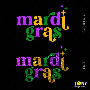 2 Design Bundle Mardi Gras Svg Png, Mardi Gras Svg, Luxury Sparkle Faux Glitter Faux Sequin, Digital Download Sublimation PNG & SVG Cricut