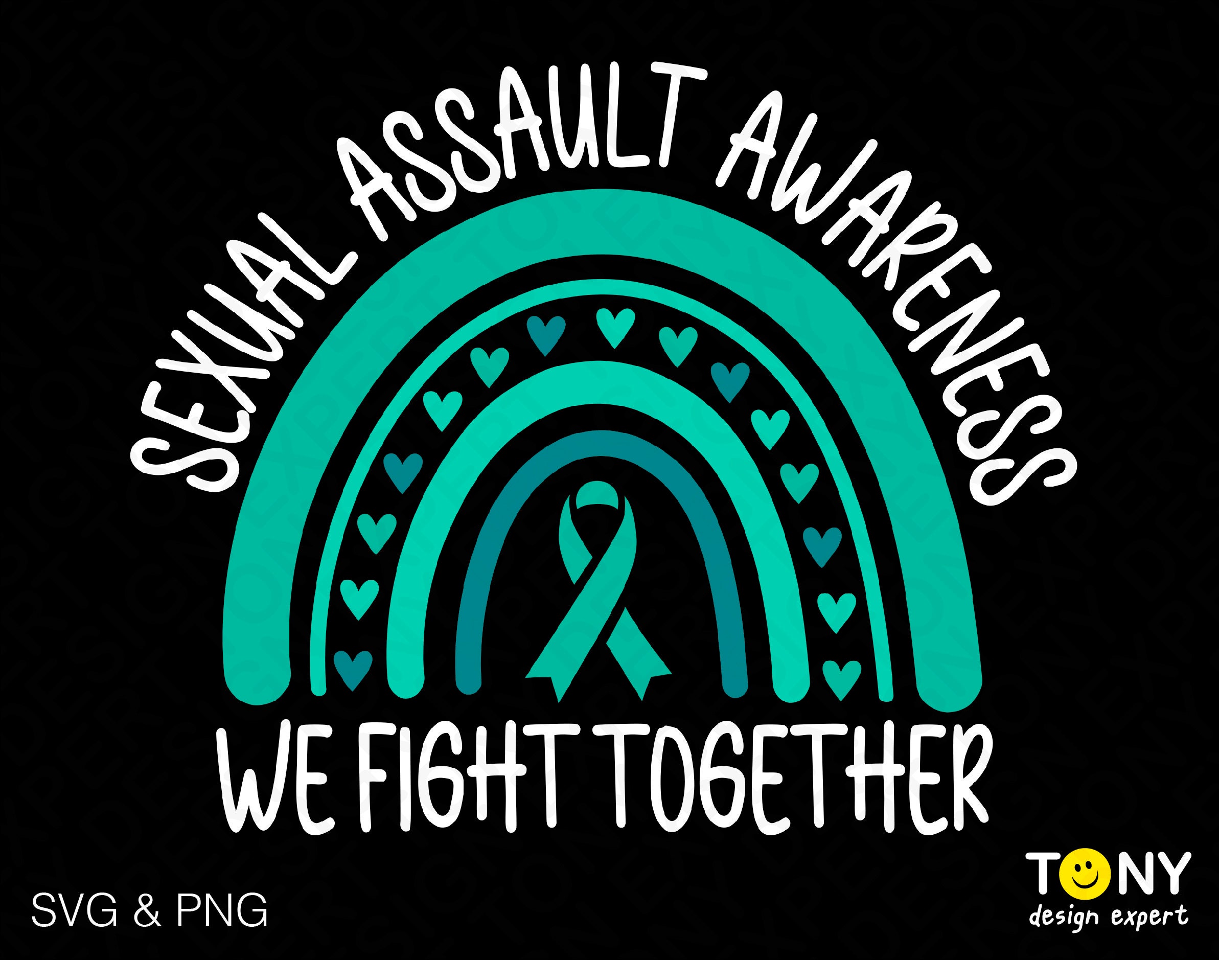 We Fight Together Svg Png, Sexual Assault Awareness Svg, Teal Ribbon ...