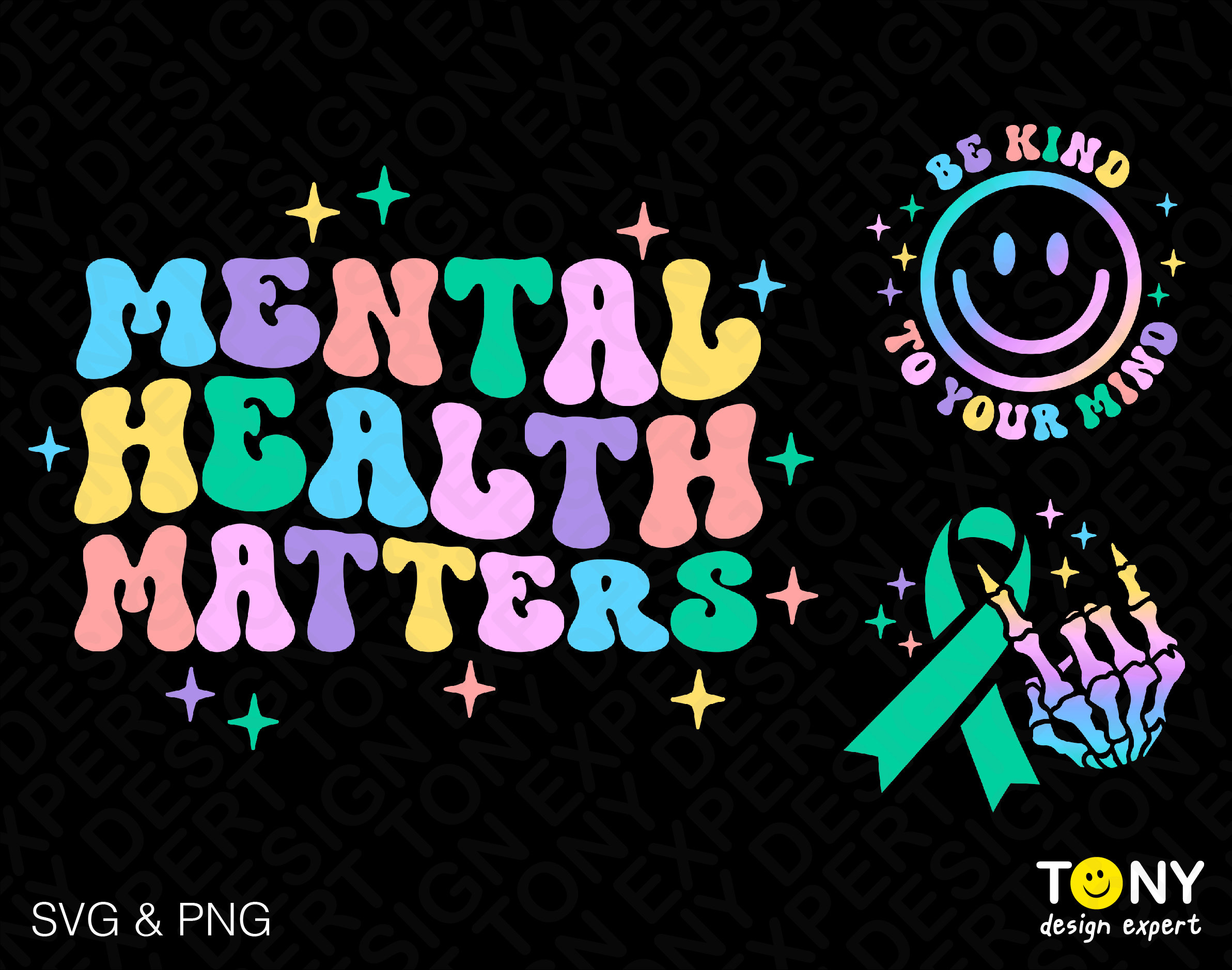 3 Bundle, Mental Health Matters Svg Png, Be Kind to Your Mind Trendy ...