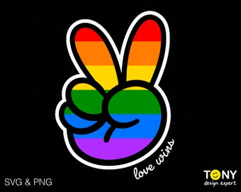 Love Wins Svg Png, Rainbow Svg, Lgbt Svg, Lgbtq Svg, Lgbtq Pride Svg, Pride Month Gift Idea Digital Download Sublimation PNG & SVG Cricut