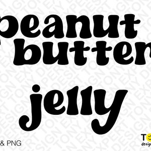 Pindakaas en Jelly Svg Png, Matching Couples Bff Beste vriend Twins Sister Gift Idee Digitale Download Sublimatie PNG &sVG Cricut Bestand