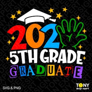 Pacote de 4 cores 2025 5ª série de pós-graduação Svg Png, 5ª série de pós-graduação Svg, Fim da escola Svg Download digital Sublimação PNG e SVG Cricut
