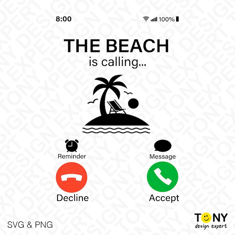 The Beach is Calling and I Must Go Svg Png, Incoming Call Svg, Summer ...