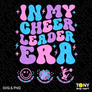 In My Cheerleader Era Svg Png, Cheerleader Svg, Cheer Era Svg Front Pocket Trendy Retro Groovy Digital Download Sublimation PNG & SVG Cricut