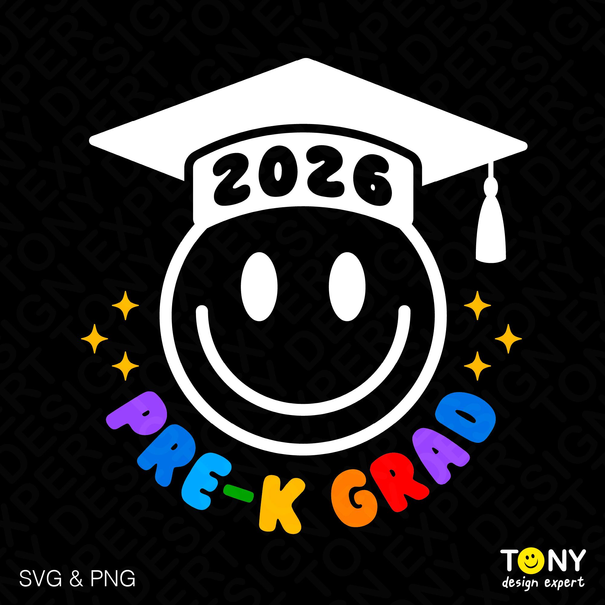 2026 Pre-k Grad Svg Png : Pre K Kids Graduation Celebration Design