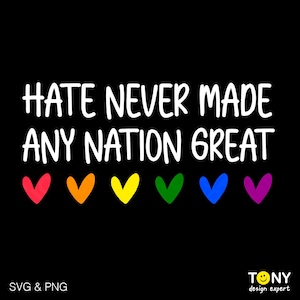 Hate Never Made Any Nation Great Svg Png, Political Svg, Funny Protest