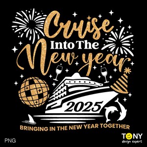 Navegando hacia el nuevo año 2025 Svg Png, Vacaciones de año nuevo Svg, Viajes de vacaciones de reunión familiar, Descarga digital Sublimación PNG y SVG Cricut