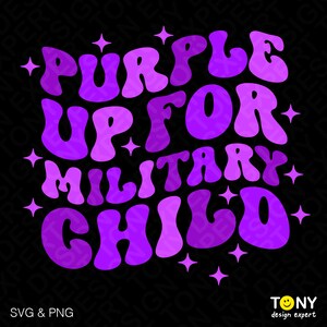 Lila für militärisches Kind svg Png, militärisches Kinderbewusstsein svg, violette eps svg, militärischer digitaler Download Sublimation PNG und SVG Cricut