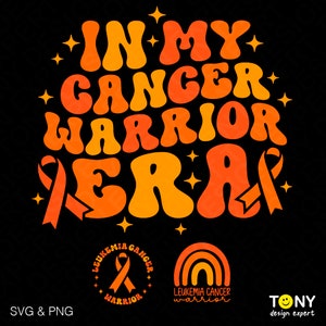 In My Cancer Warrior Era Svg Png, Leukemia Awareness Svg, Cancer Warrior, Trendy Retro Groovy Digital Download Sublimation PNG & SVG Cricut