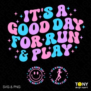 It's A Good Day For Run And Play Svg Png, PE Teacher Svg, Front Pocket, Trendy Retro Groovy Digital Download Sublimation PNG & SVG Cricut