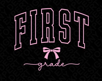 Diseño de camiseta con lazo para graduación de niña de primer grado (descarga digital)