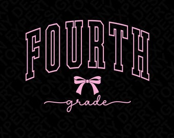 Diseño de camiseta con lazo para graduación de niña de cuarto grado (descarga digital)