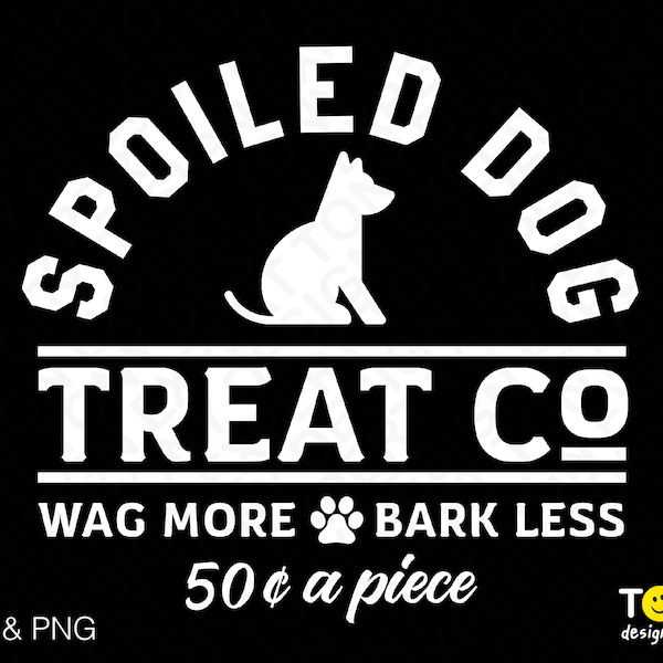 Spoiled Dog Svg Png, Treat Co Svg, Wag More Bark Less Svg, Dog Treats Jar Gift Idea Digital Download Sublimation PNG & SVG Files For Cricut