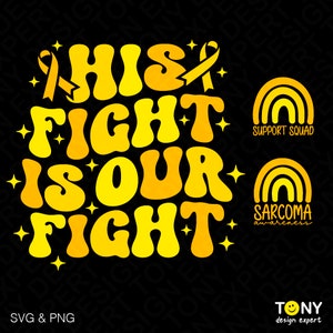 Su lucha es nuestra lucha svg png, sarcoma cáncer conciencia svg, bolsillo frontal moda retro groovy descarga digital sublimación PNG & SVG Cricut
