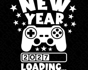 New Year 2027 Loading SVG PNG: Video Gamer Controller Countdown Shirt Design (Digital Download)