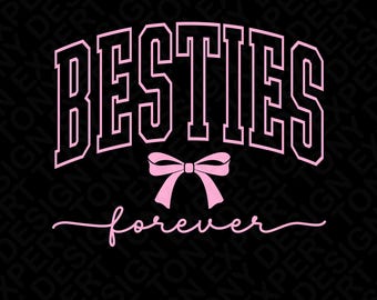 Mejores Amigas Para Siempre SVG PNG: Diseño de Camiseta a Juego con Lazo de Amistad BFF (Descarga Digital)