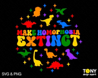 Hacer que la homofobia se extinga Svg Png, Lgbt Svg, Lgbtq Svg, Lgbt Pride Svg, Pride Month Gift Idea Descarga digital Sublimación PNG y SVG Cricut