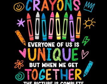 We Are Like A Box Of Crayons Png, Crayon Crew Png, School Kid Boy Girl Art Teacher Appreciation Gift, Digital Download DTF Sublimation PNG