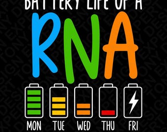 Battery Life Of A RNA Svg Png, Funny Restorative Nursing Assistant Appreciation Gift (Digital Download)