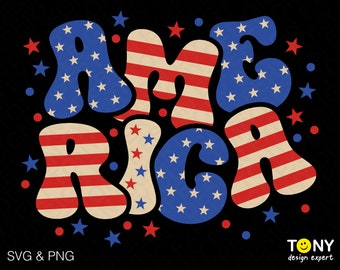 America Svg Png, Stars And Strips Svg, Red White Blue Svg, 4th of July Svg, Independence Day Digital Download Sublimation PNG & SVG Cricut