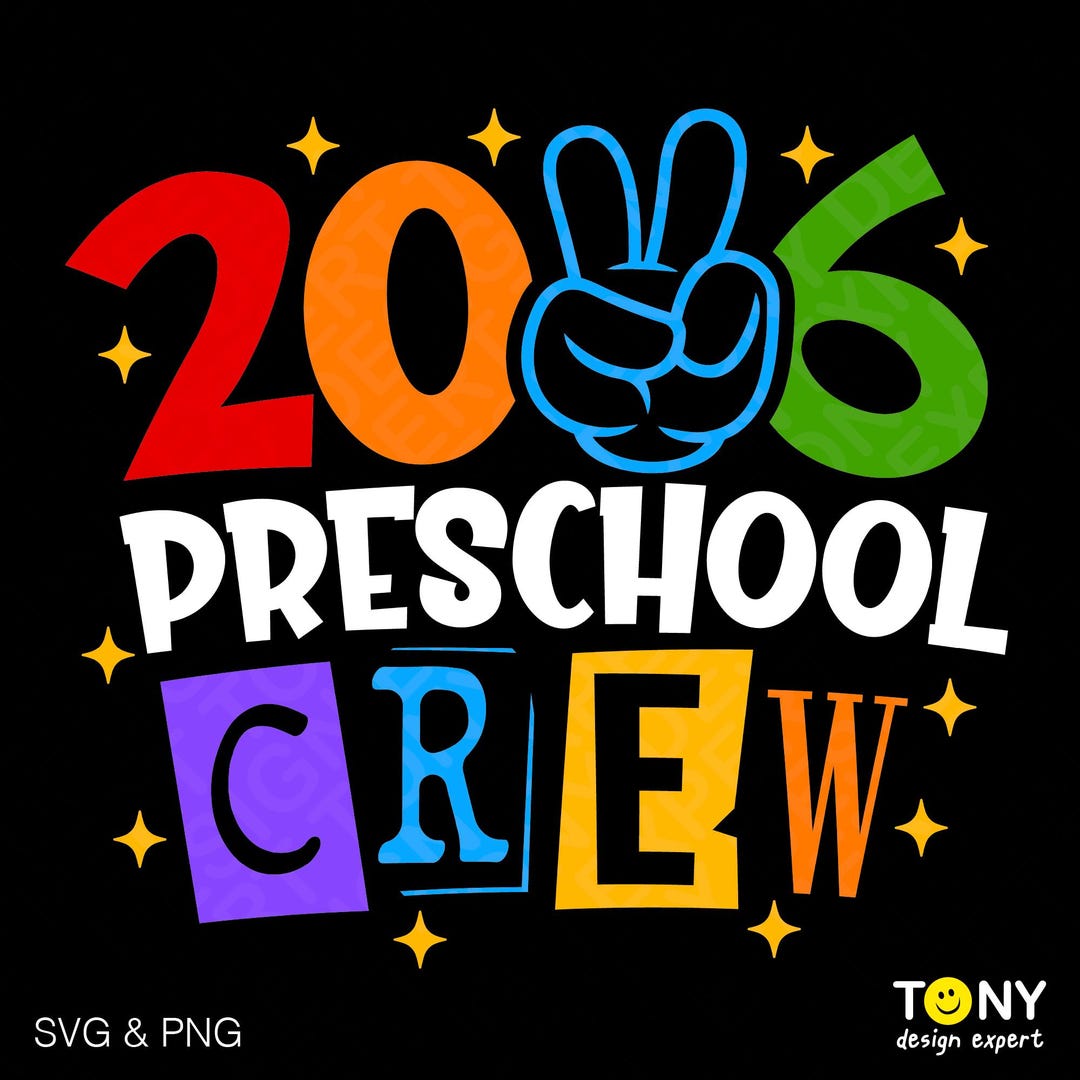2026 Preschool Crew SVG PNG: Funny Back to School Classroom Squad ...
