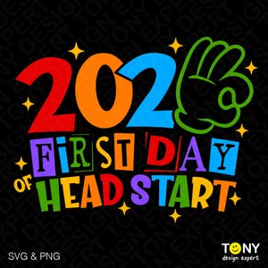 2026 Första dagen med Head Start SVG PNG: Rolig tillbaka till skolan (digital nedladdning)