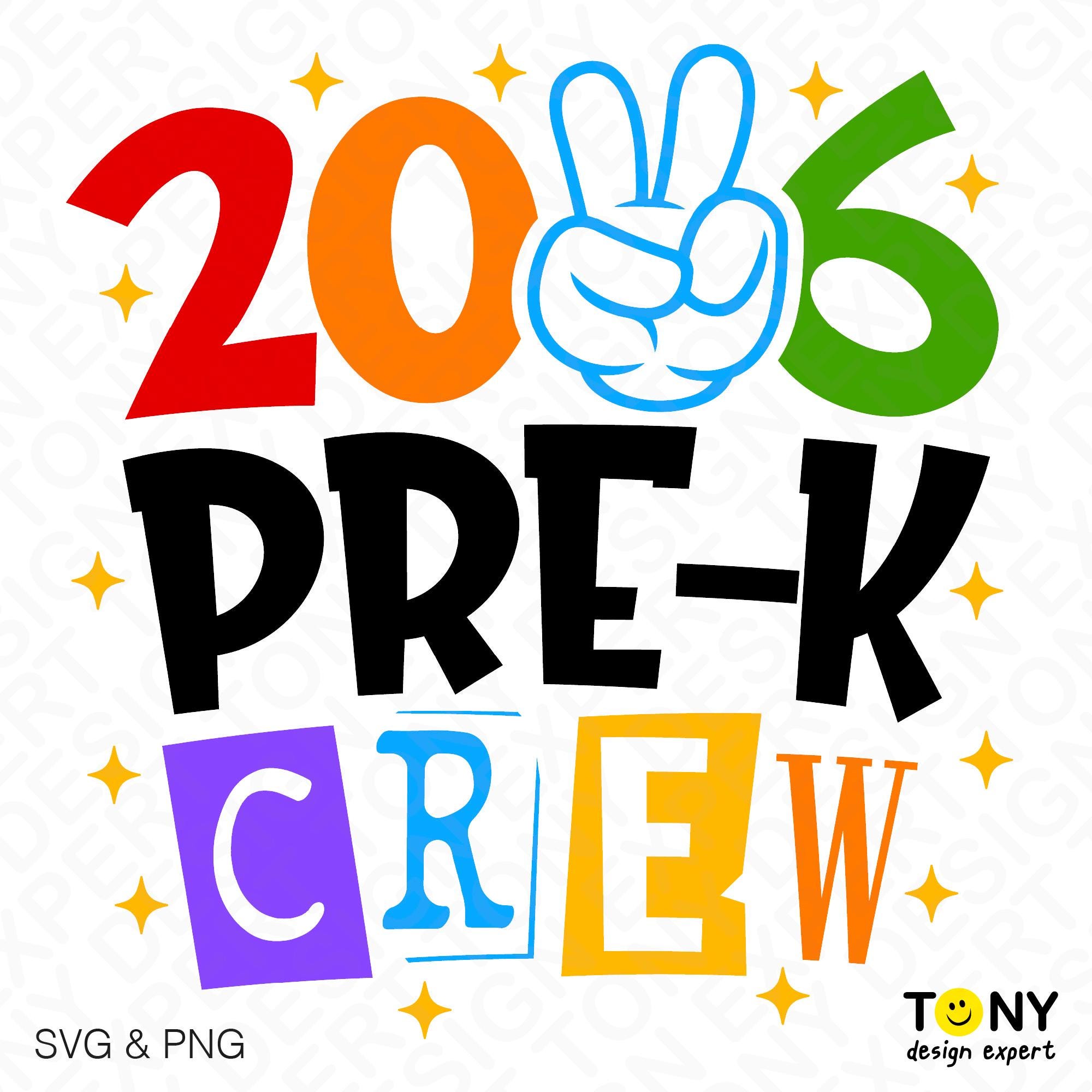 2026 Pre-k Crew SVG PNG: Funny Back to School Classroom Squad (digital ...