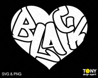 Black Heart Svg Png, Heart Svg, I Am Black Svg, Juneteenth Svg, Black History Month Digital Download Sublimation PNG & SVG files for cricut