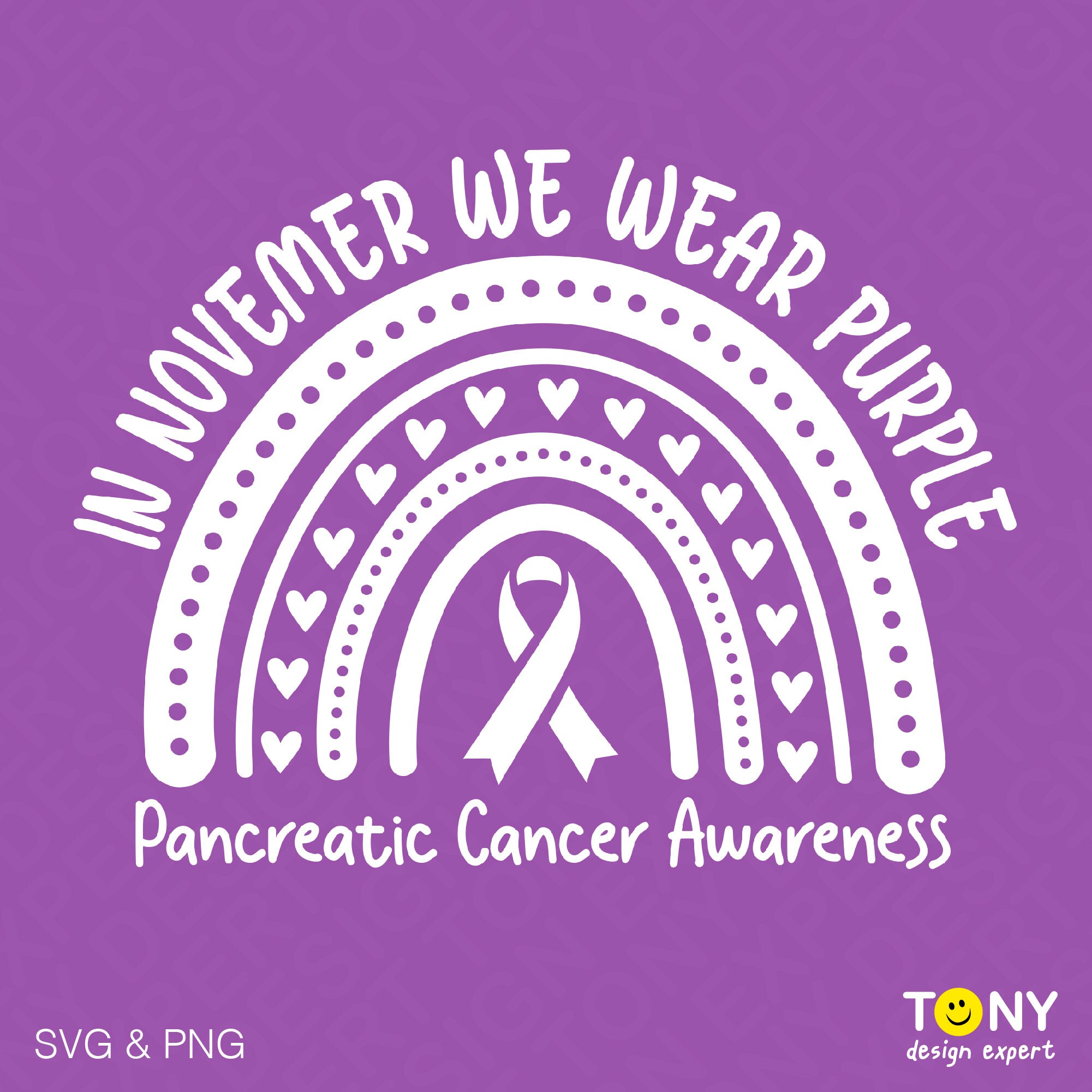 In November We Wear Purple Svg Png, Pancreatic Cancer Awareness Svg ...