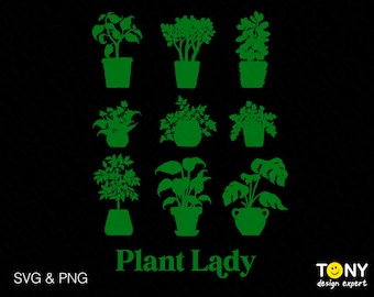 Plant Lady Svg Png, Plant Svg, Plant Mom Svg, Crazy Plant Lady Svg, Tuinplanten Lover Gift Digitale Download Sublimatie Png & Svg Cricut