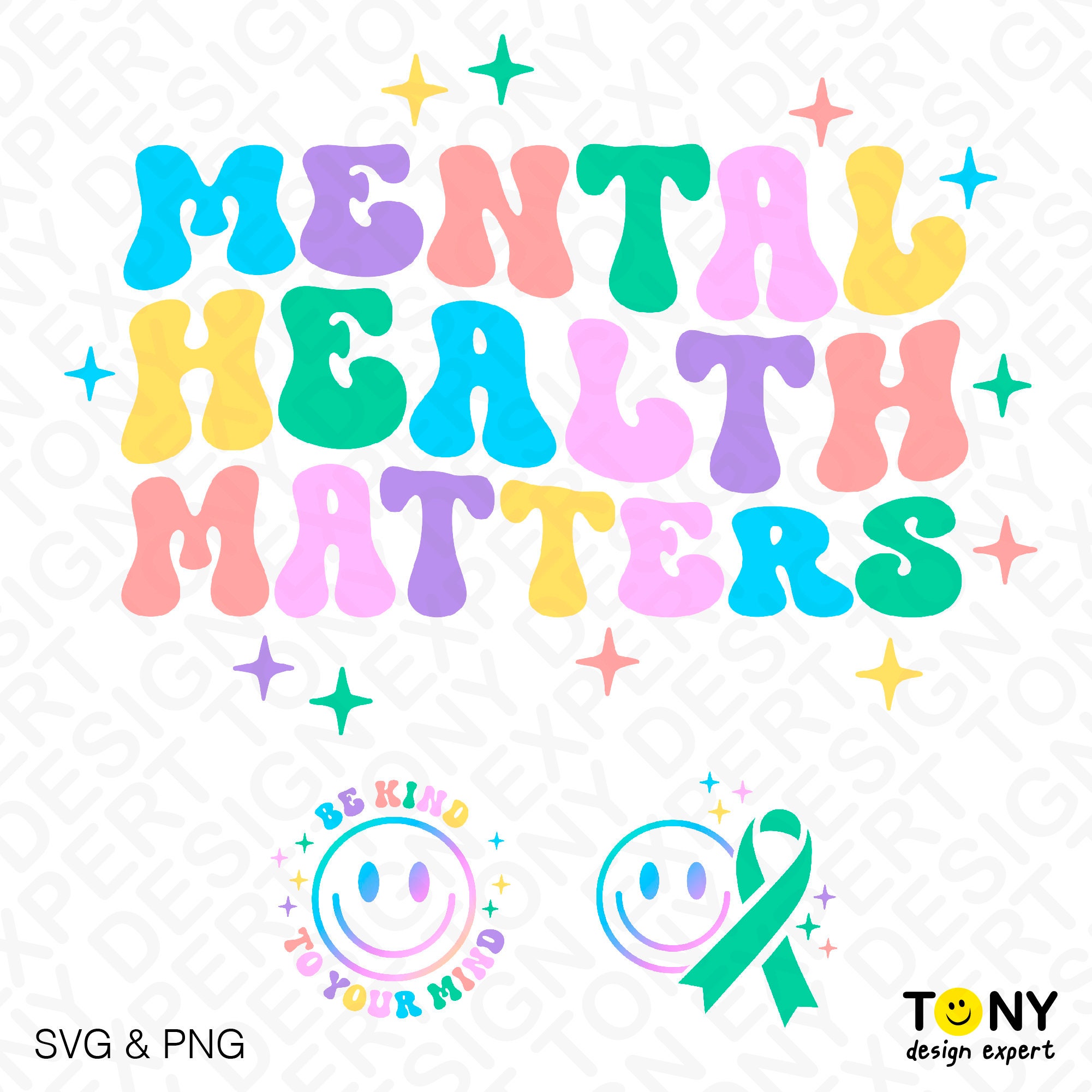 3 Bundle, Mental Health Matters Svg Png, Be Kind to Your Mind Trendy ...