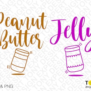 Pindakaas en Jelly Svg Png, Matching Couples Bff Beste vriend Twins Sister Gift Idee Digitale Download Sublimatie PNG &sVG Cricut Bestand