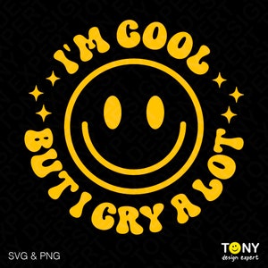 Sono forte ma piango molto Svg Png, Ansia Svg, Mamma sovrastimolata Club Svg, Salute mentale Svg, Download digitale Sublimazione PNG e SVG Cricut