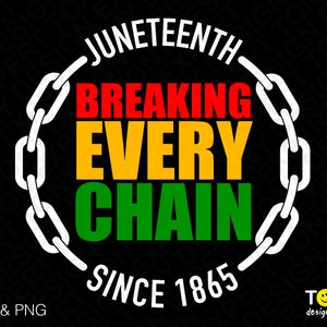 Breaking Every Chain Since 1865 Svg Png, Juneteenth Free-ish Svg, Black History Month Digital Download Sublimation PNG & SVG Cricut Cut File