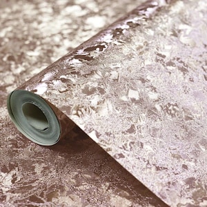 Arthouse Metallic Foil Crushed Velvet Wallpaper Rose Gold Textured Vinyl 294300