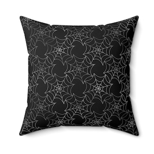 Spiderwebs Pillow Spider Web Pillow Gothic Pillow Goth Pillow Gothic Decor Gothic Home Decor Goth Decor Witchy Halloween Pillow Occult Dorm