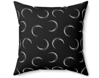 Almohada de luna gótica, almohada de luna gótica, decoración gótica para el hogar, almohada de bruja, almohada gótica, ocultismo, brujería, Halloween, ocultismo, satanismo, wicca