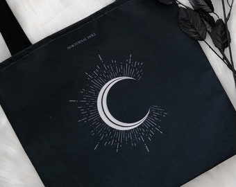 Mond Tragetasche Gothic Tragetasche Gothic Mond Luna Gothic Schultertasche Halloween Tote Bag Gothic Mond Geldbörse Goth Tasche Witchy Satanic Wiccan Celestial