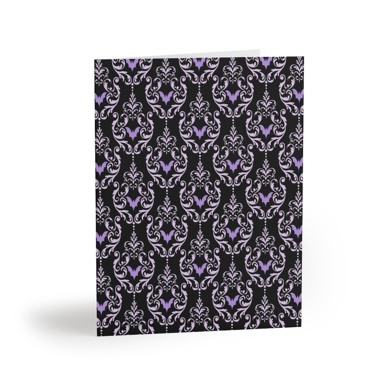 Gothic Stationery Bat Damask Gothic Greeting Cards Gothic Cards Goth ...