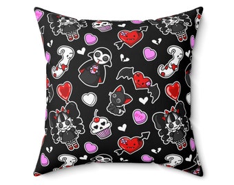 Almohada de San Valentín, almohada gótica, almohada victoriana, almohada de chica gótica, almohada de bruja, almohada gótica, decoración gótica para el hogar, regalo gótico, almohada espeluznante y linda.