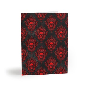 Gothic Stationery Gothic Christmas Cards Gothic Greeting Cards Damask Goth Gifts Victorian Skull Halloween Stationery Gothic Art
