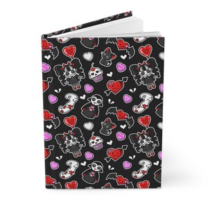 Valentine Journal Halloween Notebook Creepy Cute Witchy Cats Bats Vampires Ghosts Gothic Book Gothic Journal Gothic Notebook Goth Gift