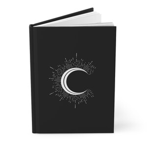 Moon Journal Celestial Moon Luna Gothic Moon Gothic Book Gothic Journal Moon Notebook Halloween Dream Journal Witchy Gothic Wiccan Wicca