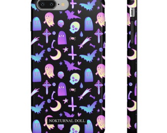 Pastel Goth Phone Case Kawaii Goth Witchy Gothic Halloween Black Magic Spooky Witchcraft Occult Mystic Celestial iPhone Samsung Tough Cases