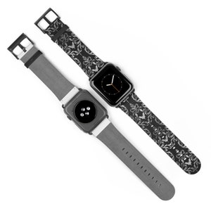 Gothic Apple Watch Band Damask Halloween Bats Witchy Victorian Gothic Accessories Apple Watch Band Dark Fashion Gothic Fashion Goth Gifts image 3
