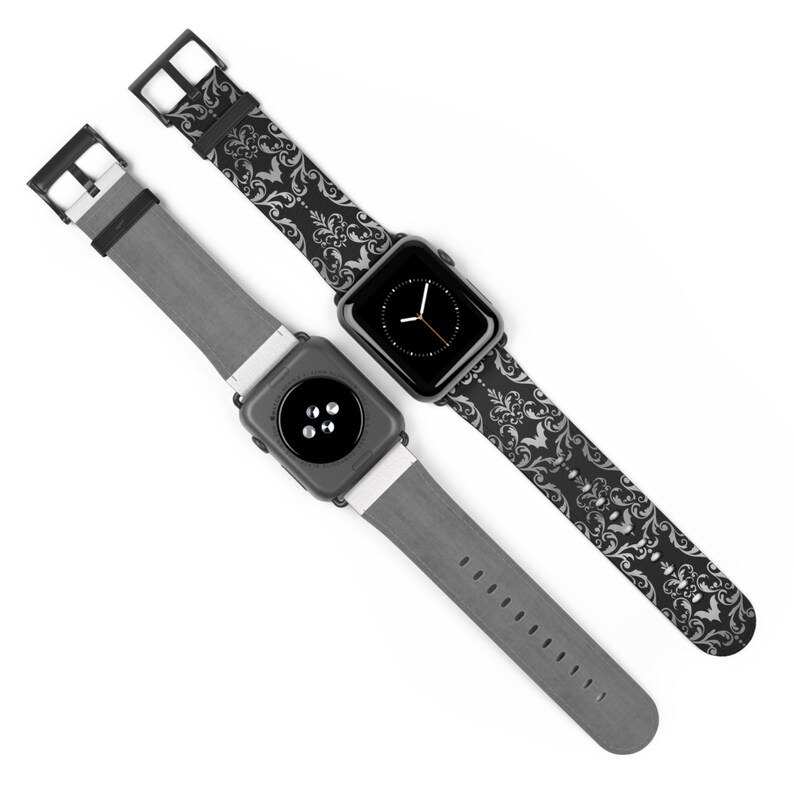Gothic Apple Watch Band Damask Halloween Bats Witchy Victorian Gothic Accessories Apple Watch Band Dark Fashion Gothic Fashion Goth Gifts image 3