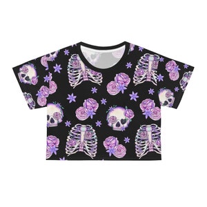 Skull Tshirt for women Skull Tee Pastel Goth Gothic Top Goth Tee Shirt Gothic Tshirt Gothic Clothing Goth Clothes Witchy Tshirt Goth Gifts image 2