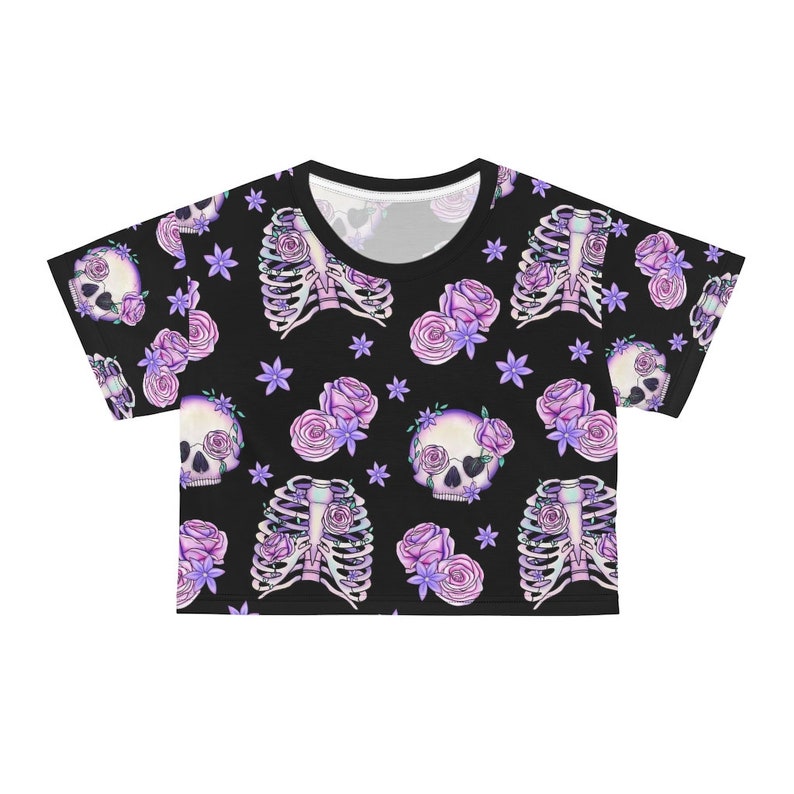 Skull Tshirt for women Skull Tee Pastel Goth Gothic Top Goth Tee Shirt Gothic Tshirt Gothic Clothing Goth Clothes Witchy Tshirt Goth Gifts image 2