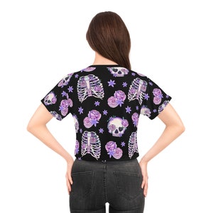 Skull Tshirt for women Skull Tee Pastel Goth Gothic Top Goth Tee Shirt Gothic Tshirt Gothic Clothing Goth Clothes Witchy Tshirt Goth Gifts image 5